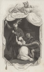 Szene aus Tamerlane von Nicholas Rowe (Gravur)