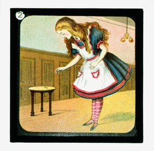 Alice im Wunderland, farbige Laternenbilder