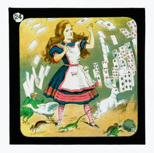Alice im Wunderland, farbige Laternenbilder