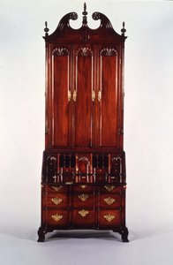Der Nicholas Brown Chippendale Block-und-Schalen-Schreibtisch und Bücherschrank, ca. 1760-70
