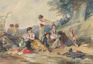 Gruppe von Bauern mit Musikinstrumenten