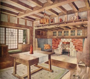 Entwurf für ein Wohnzimmer in einem kleinen Haus, ca. 1900-1905 von John Archibald Campbell