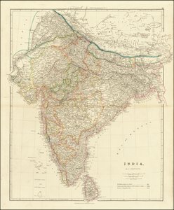 Karte von Indien 1832 von John Arrowsmith