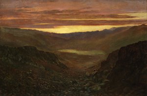 Fleetworth Hollow und Tarn vom Green Gable Fell bei Dämmerung
