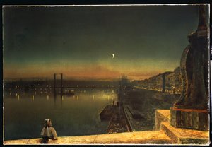 Rouen bei Nacht von der Pont de Pierre, 1878