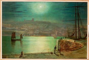 Hafen von Whitby bei Mondschein, 1870
