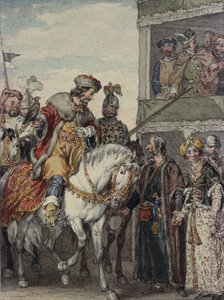 Prinz John (1167-1216) und Isaac der Jude beim Waffenplatz in Ashby