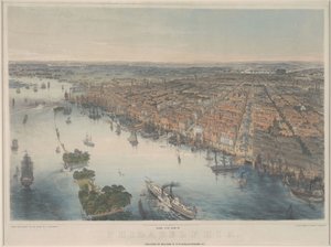 Vogelperspektive von Philadelphia, ca. 1850 von John Bachmann