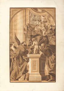Heilige Familie und vier Heilige von John Baptist Jackson