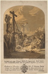 Kreuzabnahme von John Baptist Jackson, after Rembrandt van Rijn