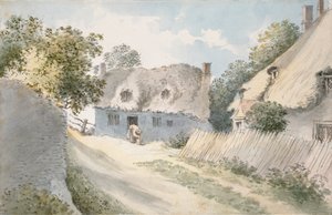 Häuser in einer Dorfstraße, 18. Jahrhundert
