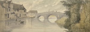 Hythe-Brücke, Oxford, 1789 von John Baptist Malchair