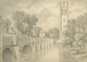 Magdalen-Brücke und Turm, 18. Jahrhundert von John Baptist Malchair