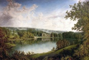 Newstead Abbey, Nottinghamshire, vom oberen See