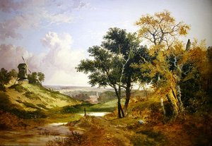 Landschaft mit einer Windmühle von John Berney Ladbrooke
