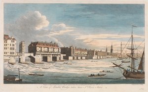 Ansicht der London Bridge nahe der Treppe von St. Olave von John Boydell
