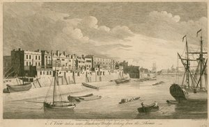 Eine Ansicht in der Nähe der Limehouse-Brücke, Blick auf die Themse von John Boydell