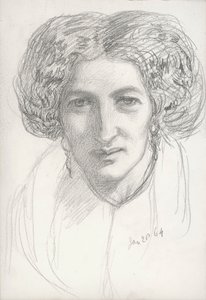 Kopf- und Schulterporträt einer Frau von John Brett