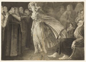 Frau steht unter den Mönchen (recto)