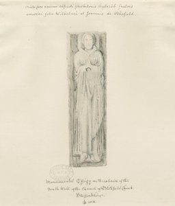 Blithfield Kirche - Monumentale Figur: Getönte Zeichnung, 1823 von John Buckler