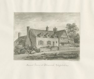 Bloxwich - Altes Haus: Sepia-Zeichnung von John Buckler