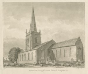 Brewood Kirche: Sepia-Zeichnung