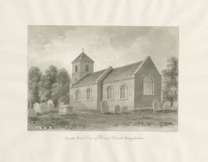 Broom (heute Worcestershire) Kirche: Sepia-Zeichnung
