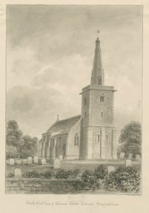 Church Eaton Kirche: Sepia-Zeichnung von John Buckler