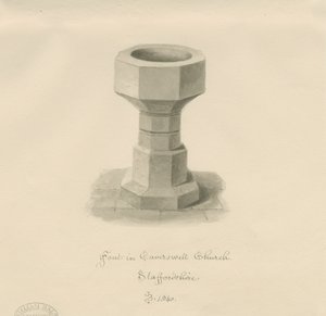 Taufbecken in der Kirche von Caverswall von John Buckler