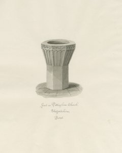 Taufbecken in der Kirche von Pattingham von John Buckler