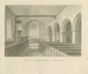 Innenraum der High Offley Kirche von John Buckler