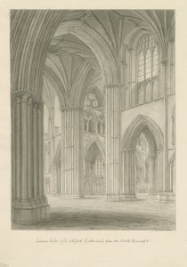Innenraum der Lichfield Kathedrale - Kreuzung vom Nordquerschiff von John Buckler