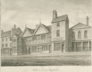 Leek Town - Alte Häuser, 1844 von John Buckler