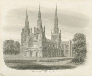 Lichfield Kathedrale - Südwestansicht von John Buckler