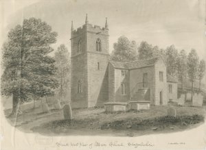 Maer Kirche: Sepiawaschzeichnung von John Buckler