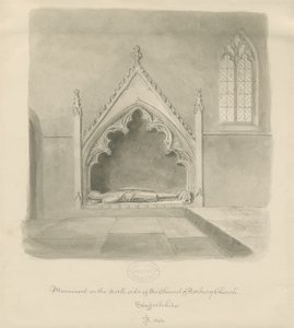 Norbury Kirche - Denkmal für Ralph le Botiler (1843) von John Buckler