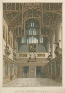 Sussex - Cowdray Haus - Innenansicht der Halle von John Buckler