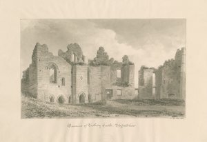 Tutbury Castle - Überreste vom Inneren Hof von John Buckler