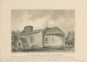 Wiltshire - Manningford Bruce Kirche, 1806 von John Buckler
