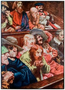 "Die Jury" aus "Die Pilgerreise von dieser Welt zu der zukünftigen" von John Bunyan von John Byam Liston Shaw