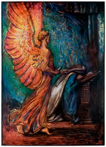 Der Bote kommt zu Christiana aus The Pilgrims Progress From This World, To That Which Is To Come von John Bunyan (1628-1688) Illustration von Byam Shaw (1872-1919) von John Byam Liston Shaw