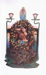 Der Garten an der Brücke, Illustration aus The Garden of Kama (and other lyrics from India), 1920