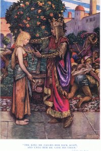 Der König rief sie zurück und gab ihr seine Kette, 1928 von John Byam Liston Shaw