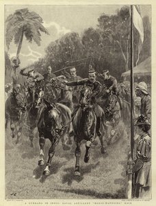 Ein Gymkana in Indien, Pferdetränkenrennen der Royal Artillery von John Charlton