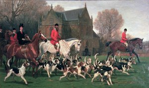 Gräfin Spencer auf dem Jäger Goldfinch und John Poyntz, 5. Earl Spencer auf Misrule, mit der Pytchley Jagd