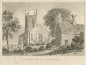 Ipstones Church: Sepia-Zeichnung