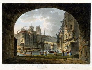 Paris: le Pont Chatelet ou le Peute Pont - in „Paris vu par J.C. Matttes“, ed. Miller, London von John Claude Nattes