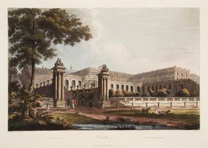 Versailles von der Orangerie, Illustration aus Versailles, Paris und Saint Denis, veröffentlicht 1805 von John Claude Nattes