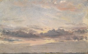 Eine Wolkenstudie, Sonnenuntergang, um 1821 von John Constable