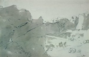Ein Steinbruch für Mühlsteine in Derbyshire, 1801 von John Constable